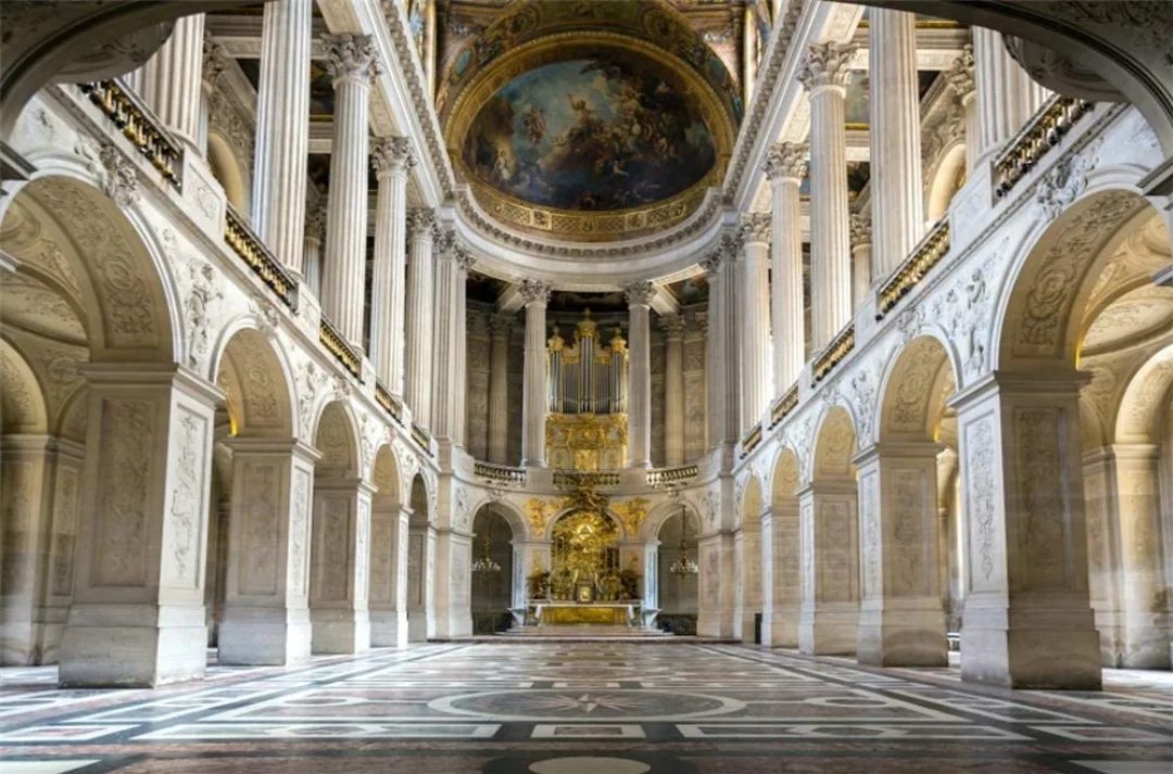 Paris Palace of Versailles Backdrop for Wedding France Museum Landmark World Heritage King's Chapel Interior Altar Background