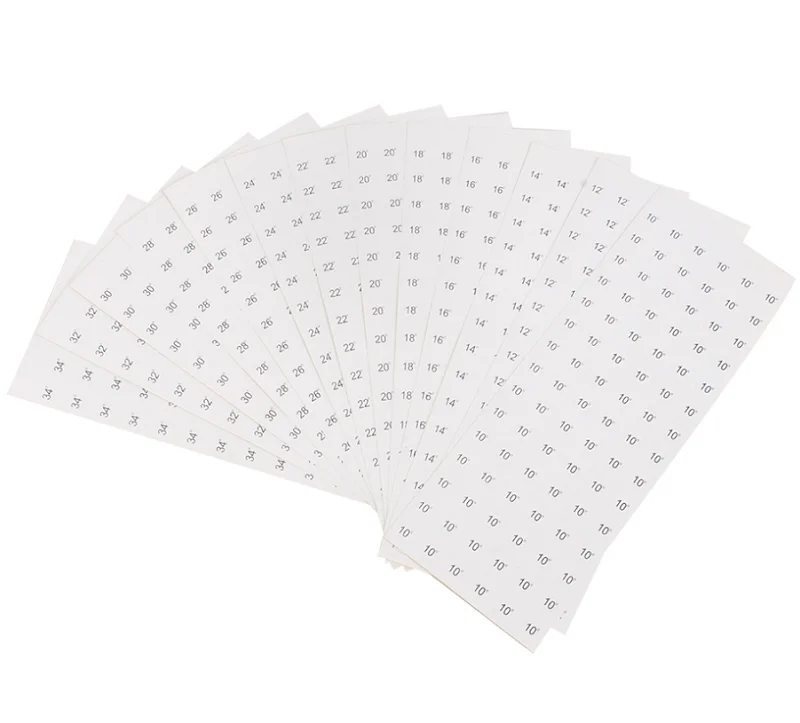 10mm round paper size sticker wig hair extension bundle tagging sizing stickers 10