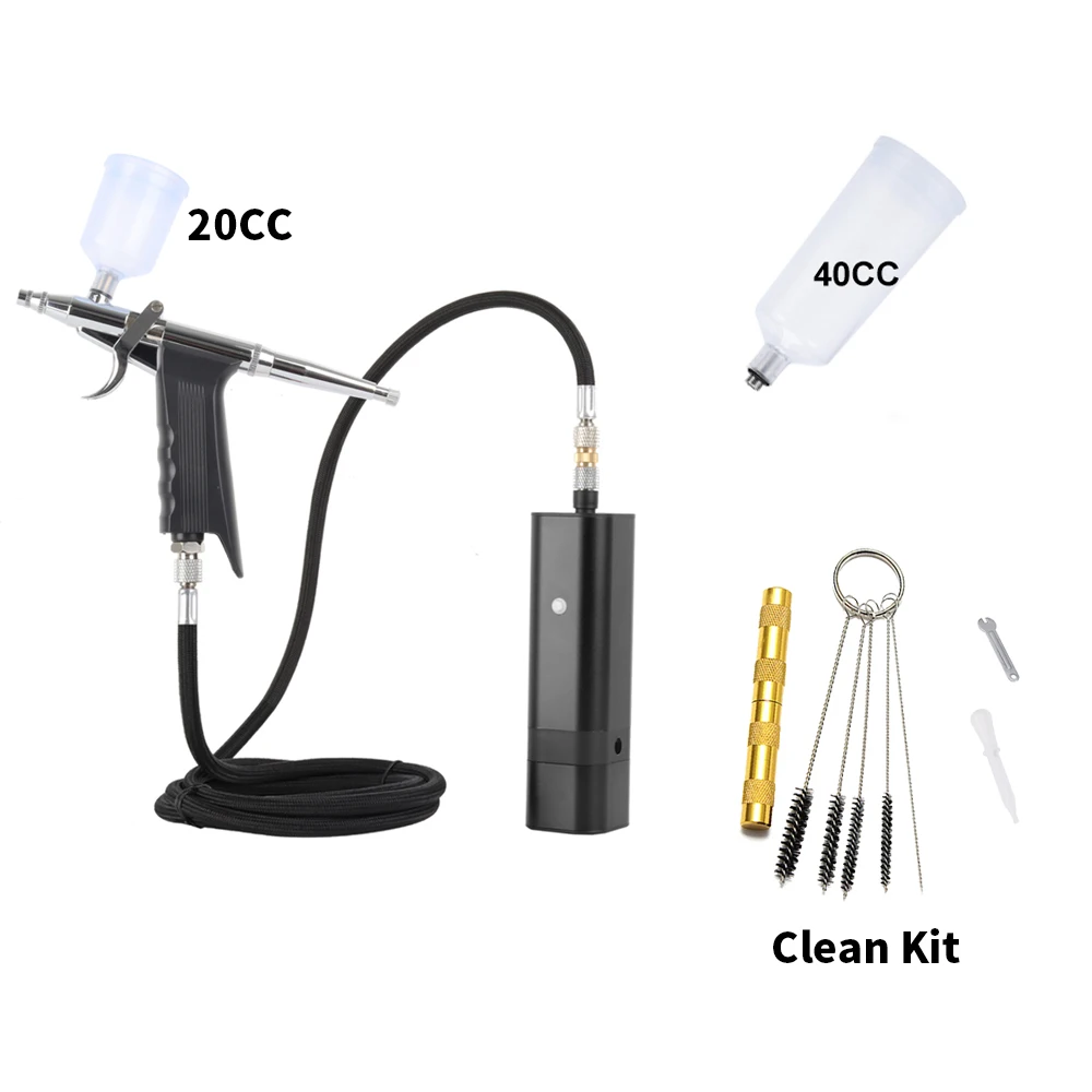 Rechargeable Handheld Wireless Airbrush Set with Portable Mini Air Compressor For Tattoo Nail Art Face Cake Deraction Coloring