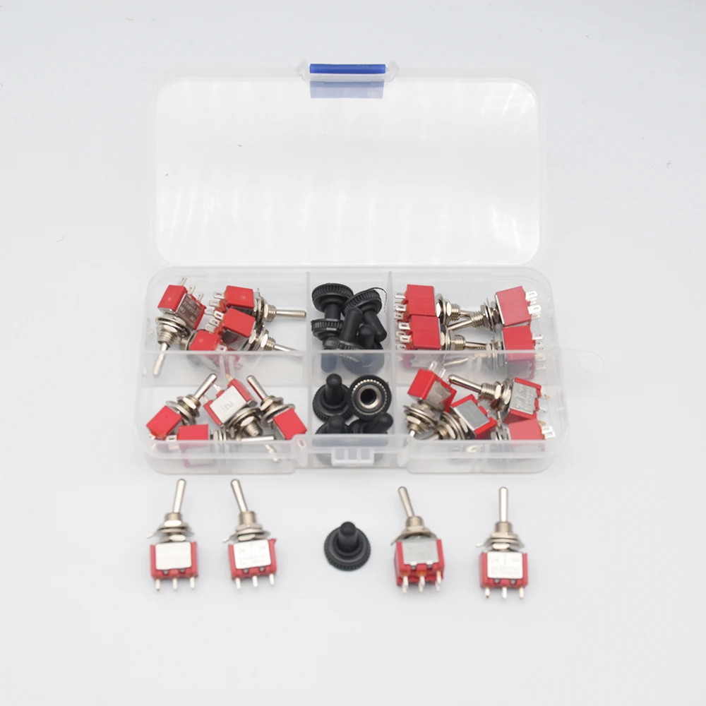 MTS-102 202 113 123 3/6 Pin SPST Switch ON-OFF ON-OFF-ON  Position AC125V/6A 250V/3A 6mm Blue Mini Toggle Switches