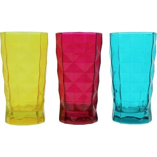 Pasabahce Prism Colorful Cup Water Cup 6 Pcs 2 Size