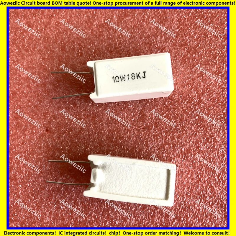 

10Pcs 10W18KJ RX27-5 Vertical Cement Resistance 10W18K (18000RJ 18000ΩJ Ohm) Ceramic Resistance Precision ±5% Power Resistance