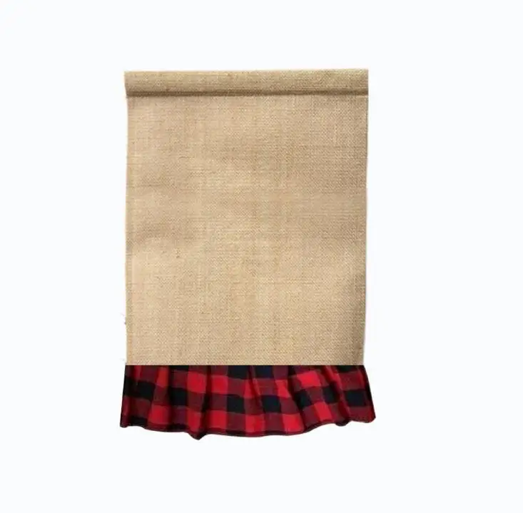 200pcs/lot Wholesale Most Popular 2 Colors In Stock Personalized Plaid Ruffle Burlap Garden Flag SN2053