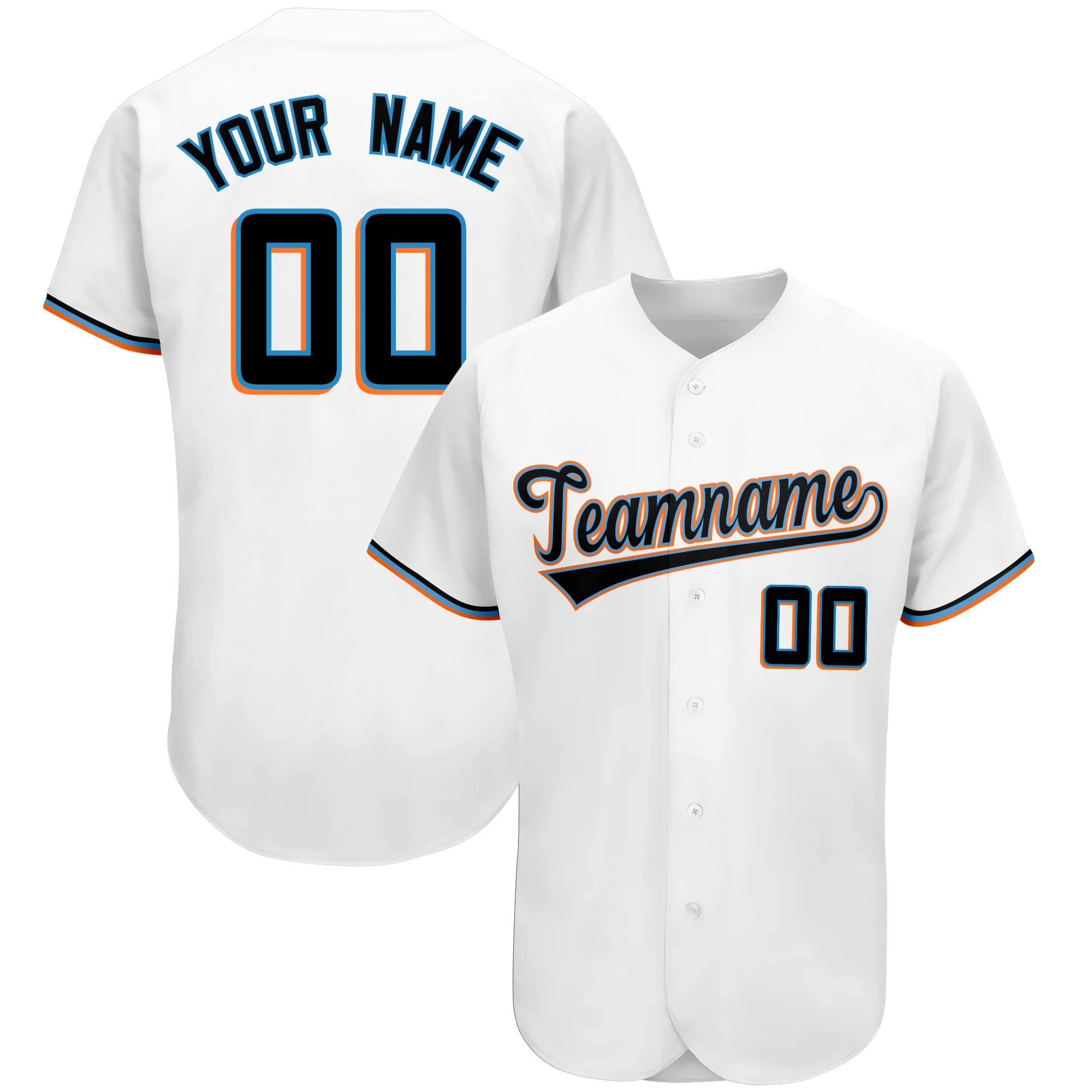 Custom Baseball Jersey Team Name/Number Print Traning&Casual Mesh Soft Breathable Button-down for Adults/Youth Outdoors/Indoors