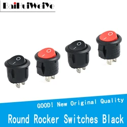 5Pcs/Lot 15mm Small Diameter Round Rocker Switch Black Mini Round Black White Red 2 Pin ON-OFF Rocker Switch KCD1 Rocker Switch