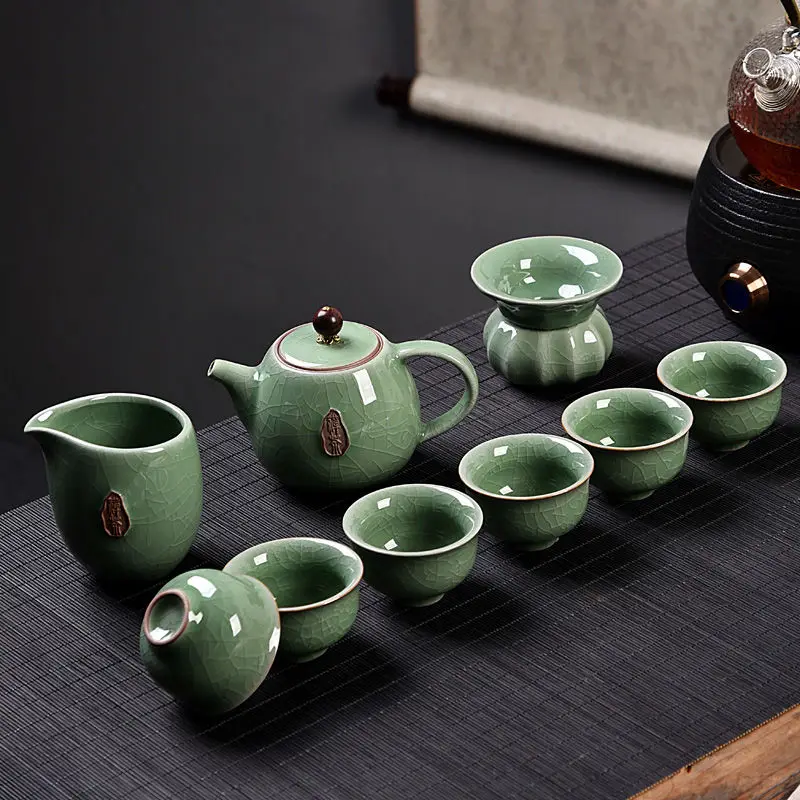 Imagem -02 - Conjunto Antigo Oriente Conjunto de Chá Xícara Mais Bule Chinês Kung fu Chá High-end Presentes Escritório Casa Drinkware Elegante Cultura E11603 Peças