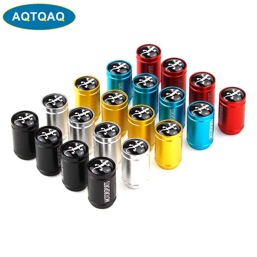 

4 Pcs/Set Aluminum Alloy Gecko Style Tire Valve Stem Cap Tire Wheel Stem Air Valve Caps for Auto Cars