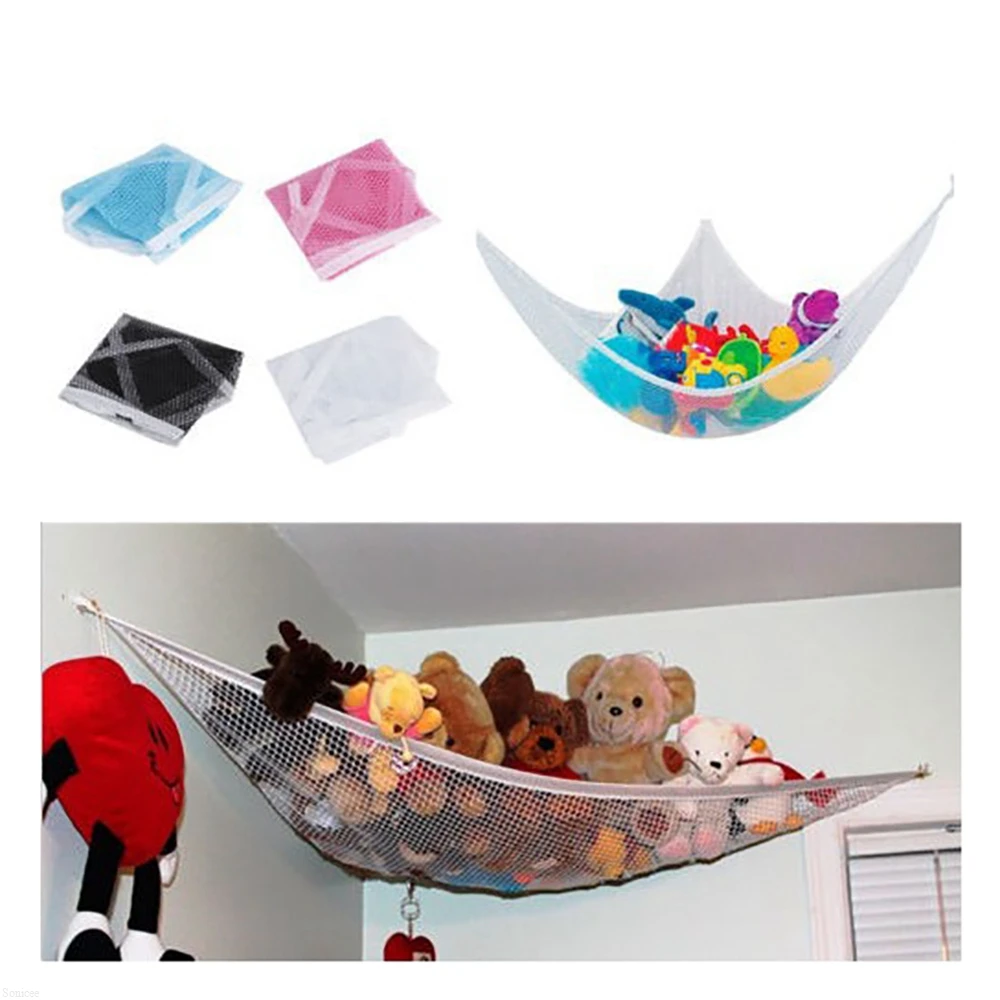 Triangle Large Plush Toys Storage Mesh Bag Hammock Towels Net Organizer Children Stuffed Toys Room Storage Holder