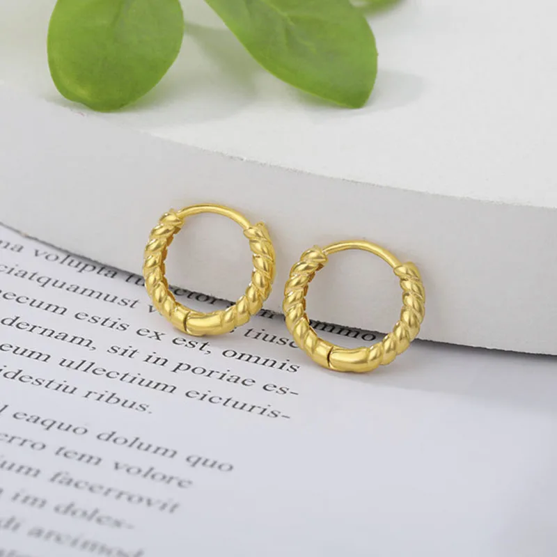 Gold Color Hoop Earrings For Women 2020 Stainless Steel Small Circle Earrings Hooks Boho Earring Wedding Jewelry Christmas Gift