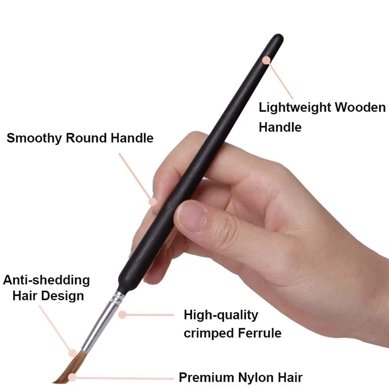 Juego de 10 pinceles de pintura en miniatura con mango ergonómico para pintura acrílica, pintura para adultos por números