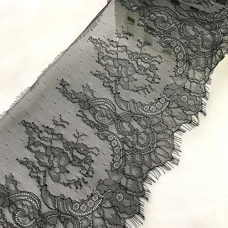 Black Eyelash Lace Fabric Chantilly Lace Trim DIY Clothing Crafts Skin French Lace For Garment Sewing Accessories