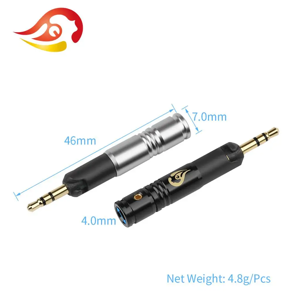 QYFANG 2.5mm Audio Jack 3 Pole Stereo Earphone Plug Metal Adapter Stainless Steel Headphone Wire Connector For m70 r70 M50X M40X
