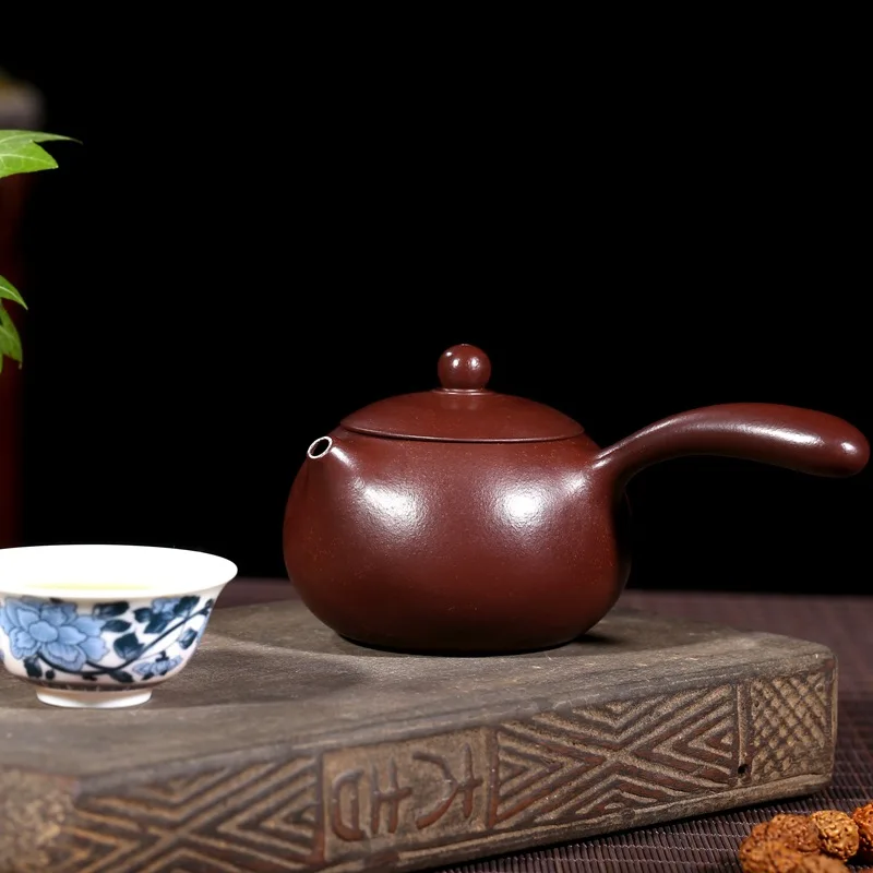 clay teapot Yan Liquan handmade raw material purple vermilion clay Tang Yu teapot home kungfu tea set painting gold