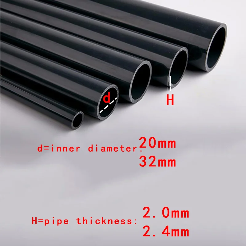 UPVC Pipe Hi-quality Water Supply Pipe Irrigation Fish Tank PVC Pipe Aquarium Drainpipe Water Tube 2 Pcs (50cm)