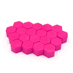 uxcell 20 Pcs 19mm Pink Black Blue Silicone Luminous Car Vehicle Wheel Tyre Hub Screw Bolt Nut Cap Covers