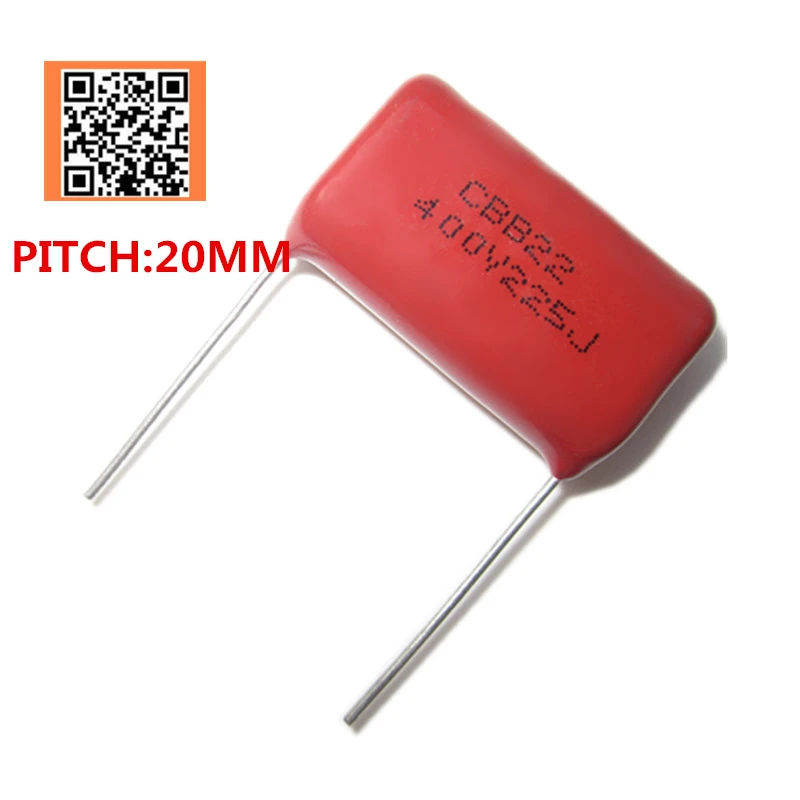 Capacitor de filme de polipropileno 400v, 1.2uf 1200nf 125j, 1.5uf 1500nf, 155j, 2.2uf 2200nf, 400 j, passo 20mm, 5% v, dip cbb, com 10 peças