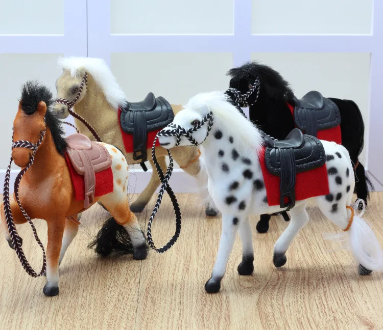 Doll Toy Running Horse Doll Princess Riding Horse Toy Riding Cute Little Horse White Black Brown Red Different Gesture Styles