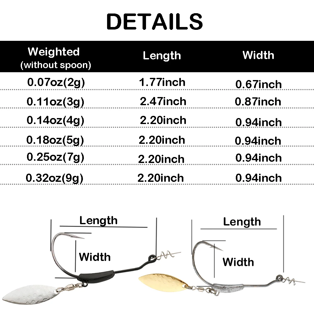 JOHNCOO 2-9g Crank Offset Fishing Hook 8pcs Jig Head Fishhook For Soft Worm Lure Barbed Fishing Hooks
