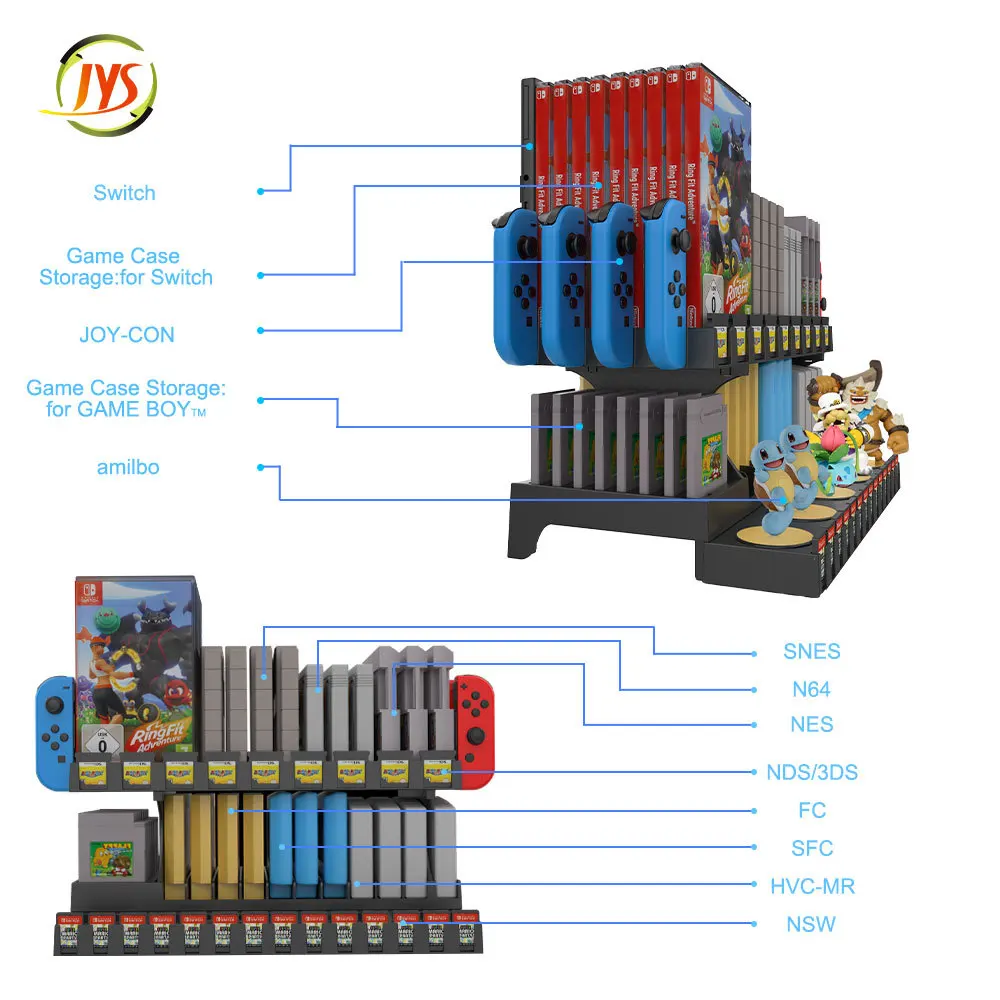 

Многофункциональная игровая Подставка для хранения и демонстрации игровых дисков, держатель док-станции для NS Switch SF C FC GB N64 ND S NES