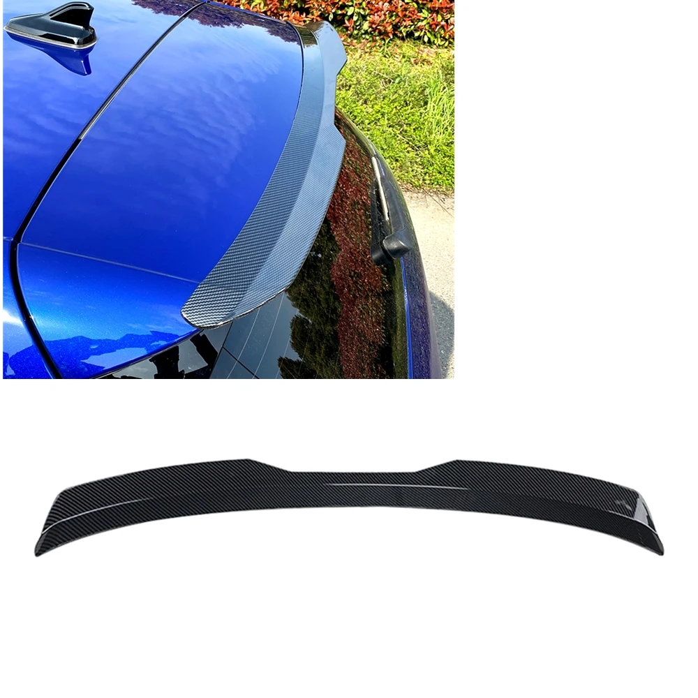 

For Volkswagen VW Golf 8 MK8 2020-2023 Rear Roof Spoiler Wing Carbon Fiber Look/Gloss Black Tail Window Trunk Upper Splitter Lip