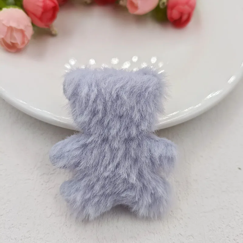 30Pcs/Lot 5*5.5CM Plush Bear Applique For DIY Headdress Hair Clip Bow Decor Accessories Clothes Hat Shoes Sewing Patches