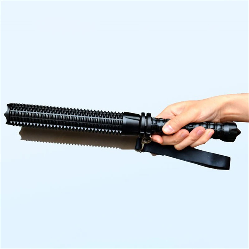 Tactical Baton Flashlight Telescopic Self Defense Torch Powerful Zoomable Q5 Led Lantern Portable Rechargeable Lamp