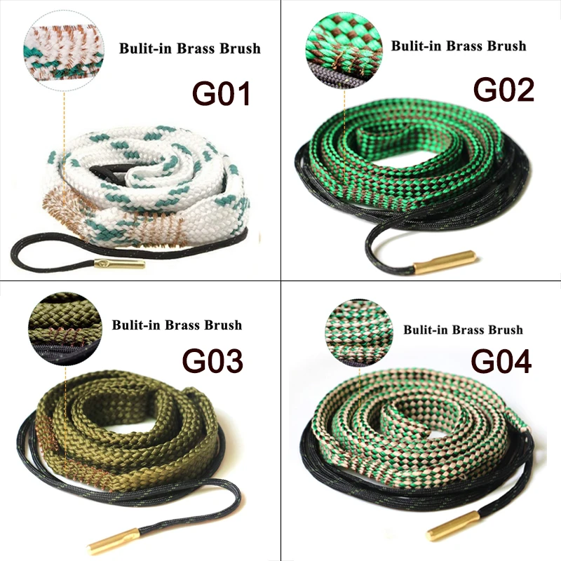 Hunting Gun Cleaning Tools .22 Cal.223 Cal.38 Cal& 5.56mm Pistol Rifle Gun Barrel Cleaning Rope Airsoft Hunting Accessories