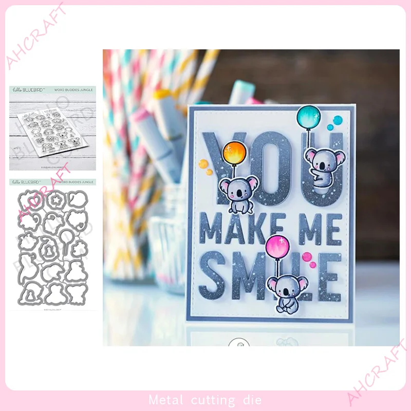 Monkey and Sloth Animals Stamp and Metal Cutting Dies DIY Scrapbooking for Photo Album Decorative Silicone Clear Stamps 2021