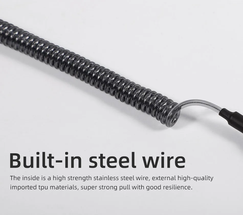 NOEBY-Heavy Duty Angel-Lanyard, Aluminium-Karabiner, gewickelt für Zangen, Lippengriff, Boot, Kajak-Angelgerät, 21 cm – Detail 3