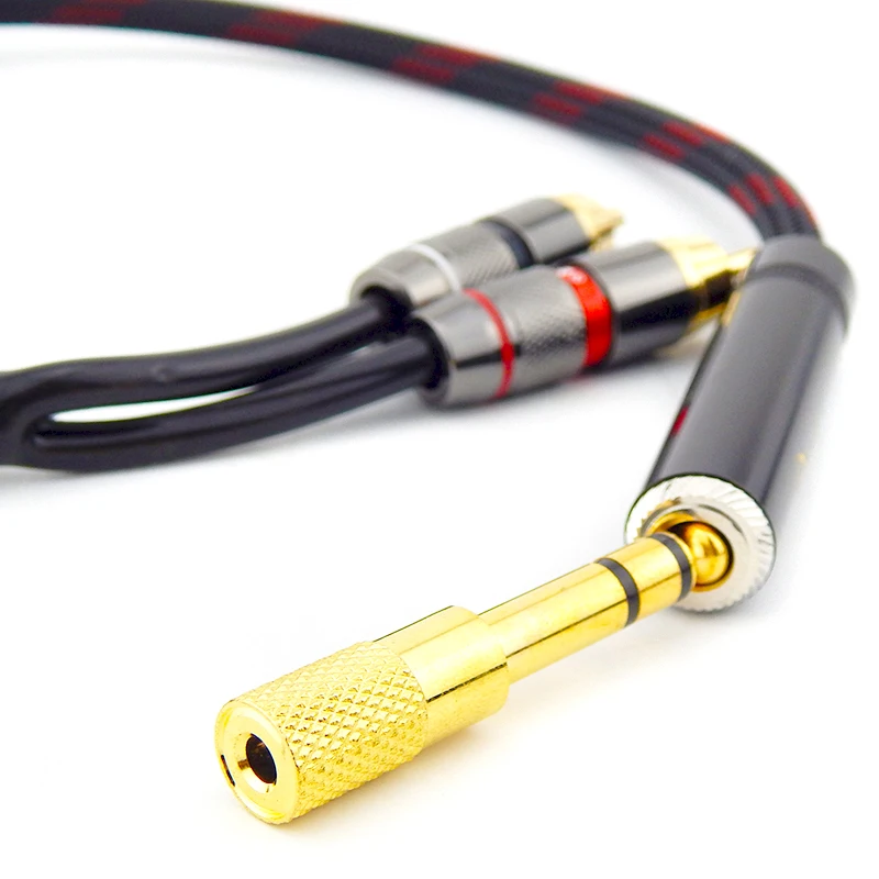 Hifi rca кабель аудио сигнал провод разъем 6,5 мм 6,35 мм гнездо один-два RCA Интерфейс hifi усилитель аудио кабель