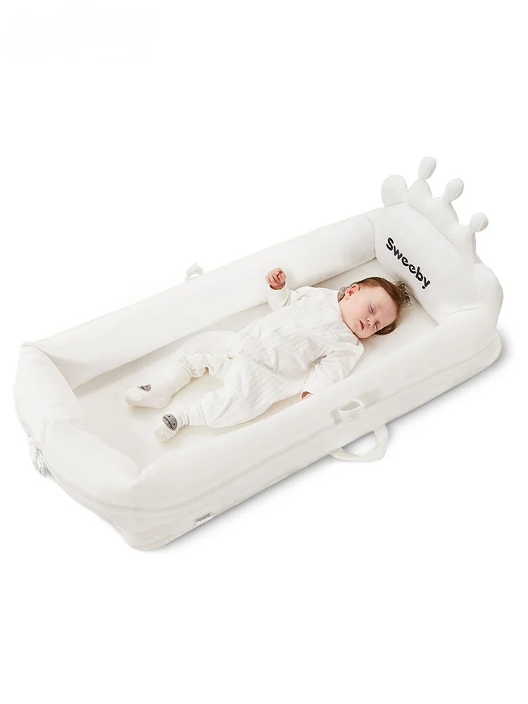 zq  Bed In Bed Newborn Baby Crib Summer Portable Anti-Pressure Milk Spilt Prevent