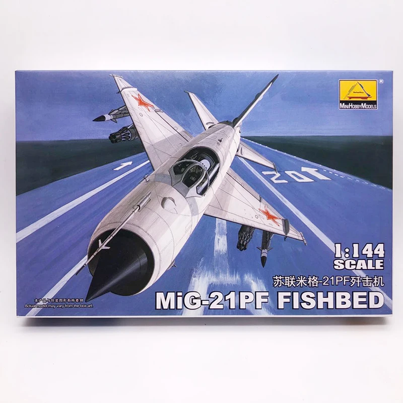 1: 144ソビエトmig-21pfフィッシュベッド戦闘機空軍飛行機組み立てモデル