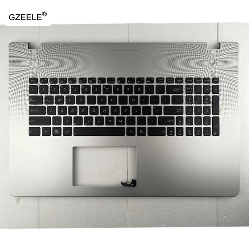 

US/FR Keyboard for Asus N76 N76VB N76VJ N76VM N76VZ silver top case Laptop palmrest upper case KB bezel with/without Backlight