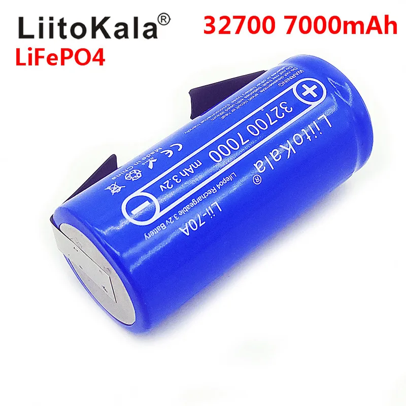 LiitoKala 3.2V 32700 7000mAh 6500mAh LiFePO4 bateria 35A ciągłe rozładowanie maksymalnie 55A bateria o dużej mocy + arkusze niklu