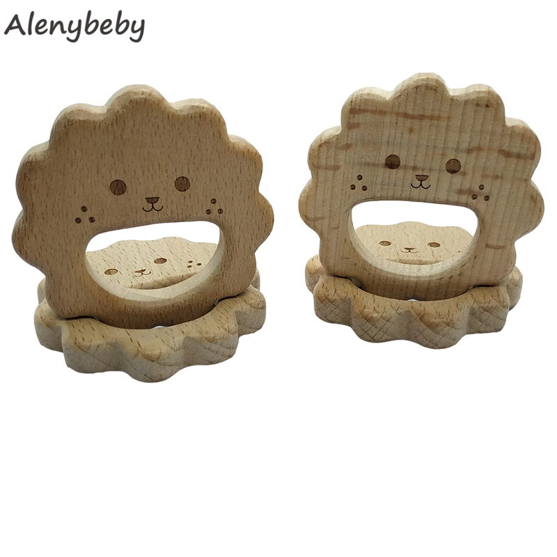 

Natural Wooden Teether Bee shape pendant Baby Beech Wood Toy Newborn Baby Food Grade DIY Organic teether Baby Soothing Pain Reli