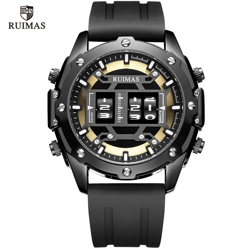 MEGIR & RUIMAS Military Sport Watches Men Roller Quartz Watch Luxury Waterproof Silicone Strap Wristwatch Man Relogio Mascilino