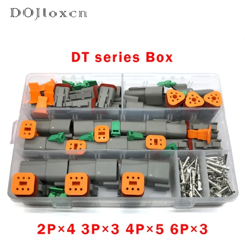 Imagen 1 del producto 1 caja 250 Uds Deutsch DT serie Kit de conector de cable impermeable DT06-2 3 4 6S DT04-2 3 4 6P enchufe sellado automotriz con caja de pines