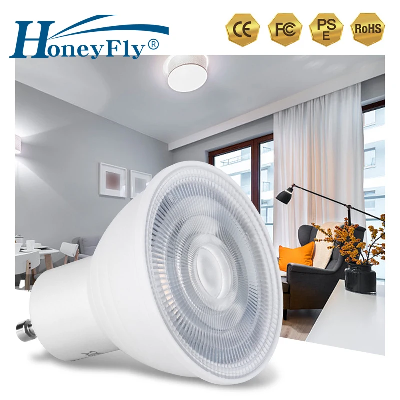 

HoneyFly 5pcs LED MR16 Spotlight GU10 GU5.3 Base 5W/7W (50mm) AC220V COB Bulb 3000K 6000K With Clear Opal Cover Spot Lamp