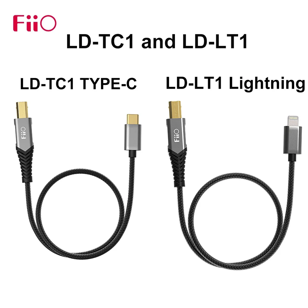 FiiO Ld-tc1/LD-LT1สแควร์พอร์ต USB TYPE-B Android Type-C หรือสำหรับอะแดปเตอร์ Apple Lightning TYPE C B LD สาย