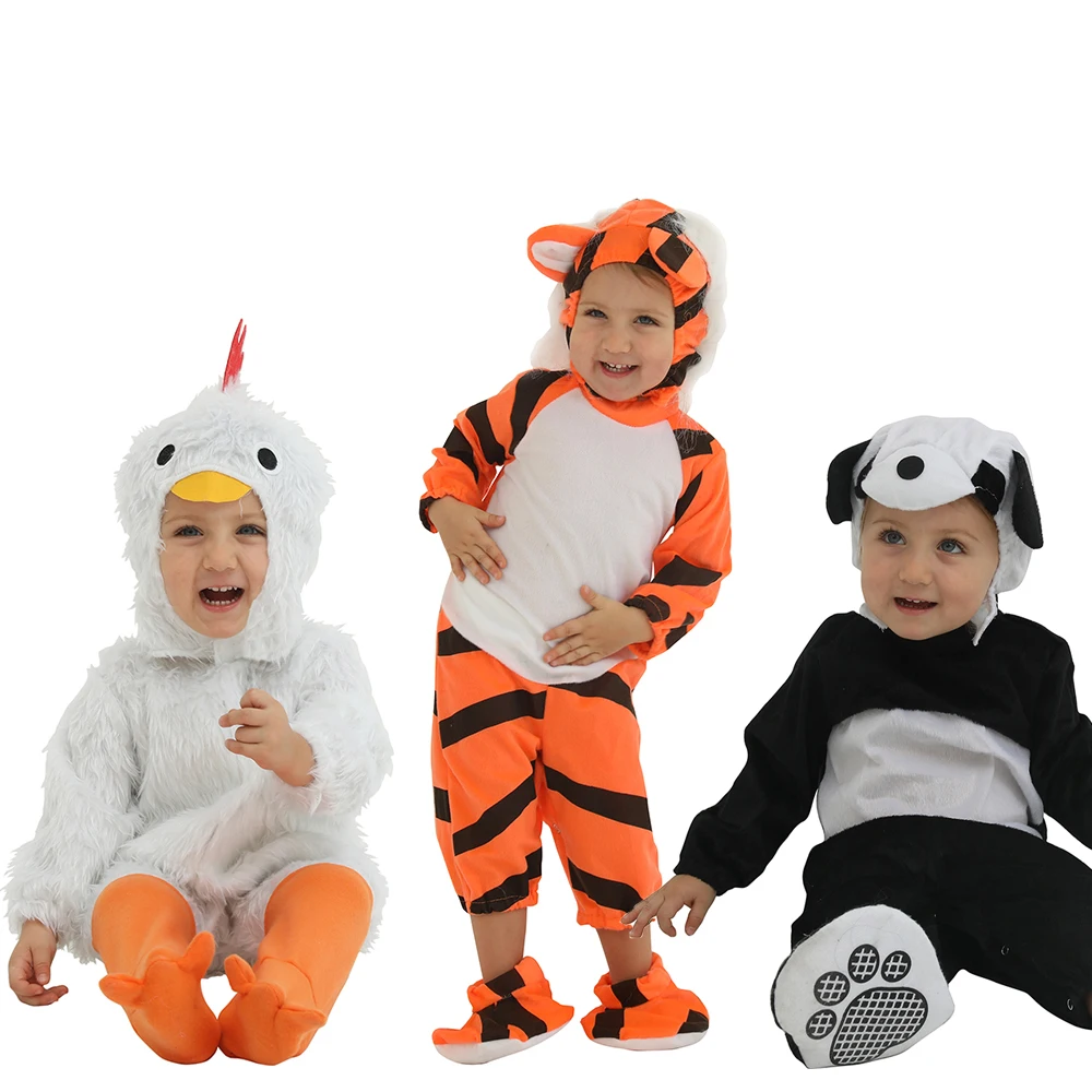 Snailify Infant Animal Pajama Halloween Costumes Toddler Chick Tiger Panda One Piece Pajamas Cute Baby Birthday Party Costume