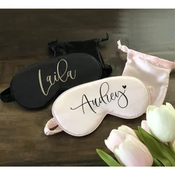 Personalized Sleeping Mask Eye Mask Custom Text Monogram Single Girl Party Overnight Gift Imitated Silk Eye Mask Comfortable