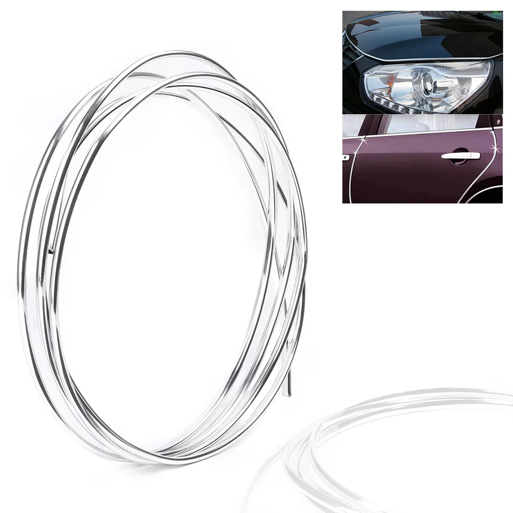 4M Chrome Car Moulding Trim Strip PVC Autodeur Rand Scratch Guard Protector Decoratie Cover