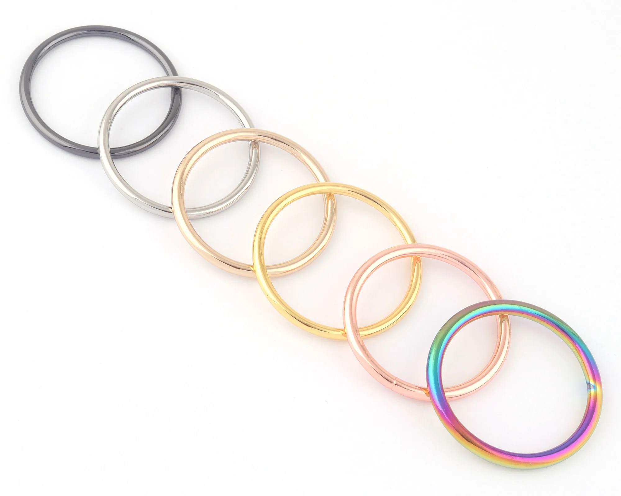 38mm Rainbow Metal Loops Round O Ring Welded Formed Strap Buckle Ring Making Handbag Purse Bag Webbing For Hardware Supplies