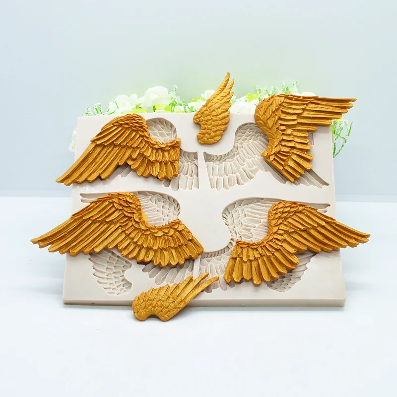 Angel Wing Silicone Mold Chocolate Baking Fondant Cupcake DIY Cake Decorating Tools Aromatherapy Wax Clay Moulds Sugar Craft