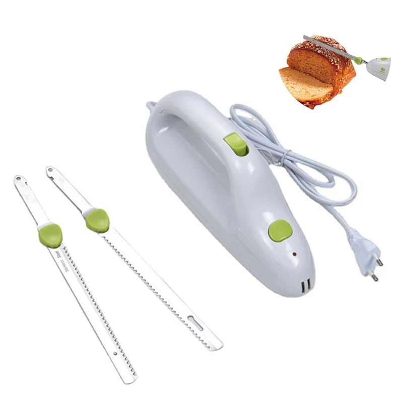 Easy Slice Electric Knife for Carving Meats Poultry Bread Crafting Foam Lightweight with Contoured Grip, White