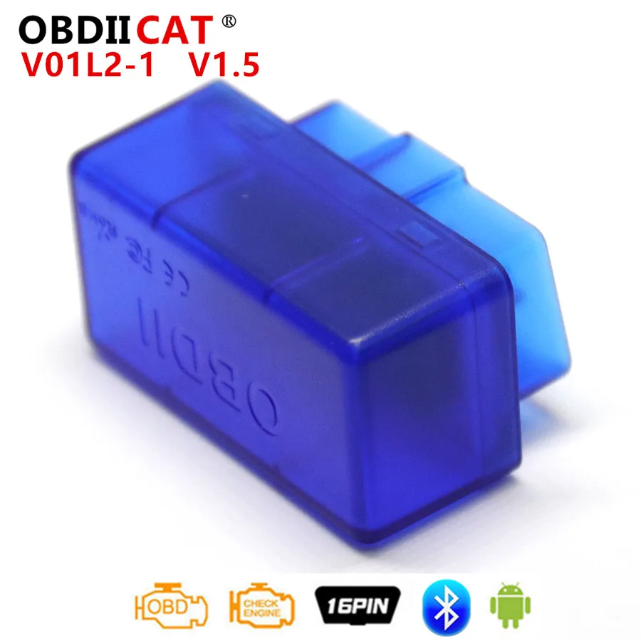 

OBDIICAT OBD2 Bluetooth V01b2 Супер Мини ELM327 V1.5 адаптер ELM 327 автоматический отличный сканер диагностический инструмент для Android V01L2