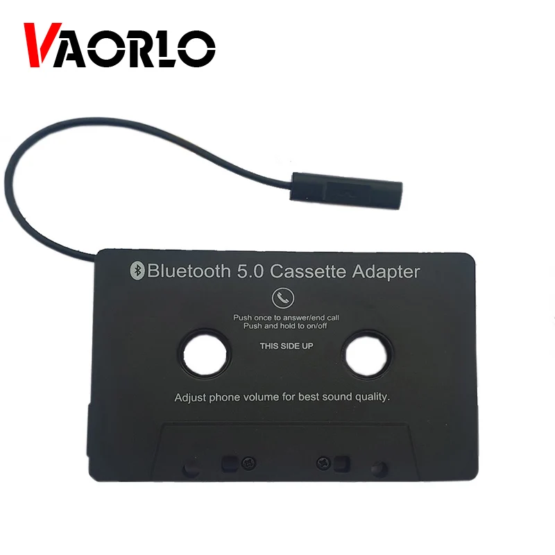 VAORLO Universal Cassette Bluetooth 5.0 Adapter Converter Car Tape Audio Cassette untuk Aux Stereo Music Adapter Cassette dengan Mic