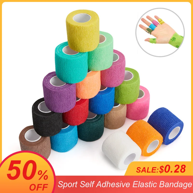 4,5 m Bunte Sport Selbstklebende Elastische Bandage Wrap Band Hansaplast Für Knie Unterstützung Pads Finger Knöchel Palm Schulter