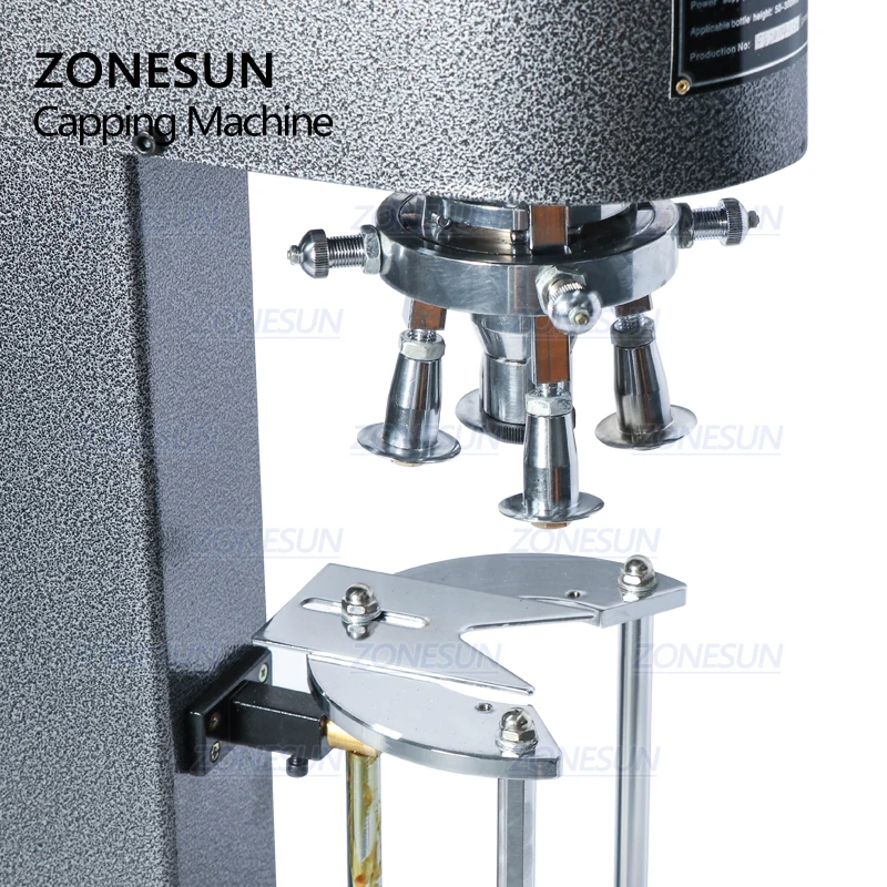 ZONESUN ZS-XG50D Semi Automatic Wine Bottle Metal Lock Aluminum Cap Crimping Capping Machine Supply Aluminium ROPP Cap Sealer