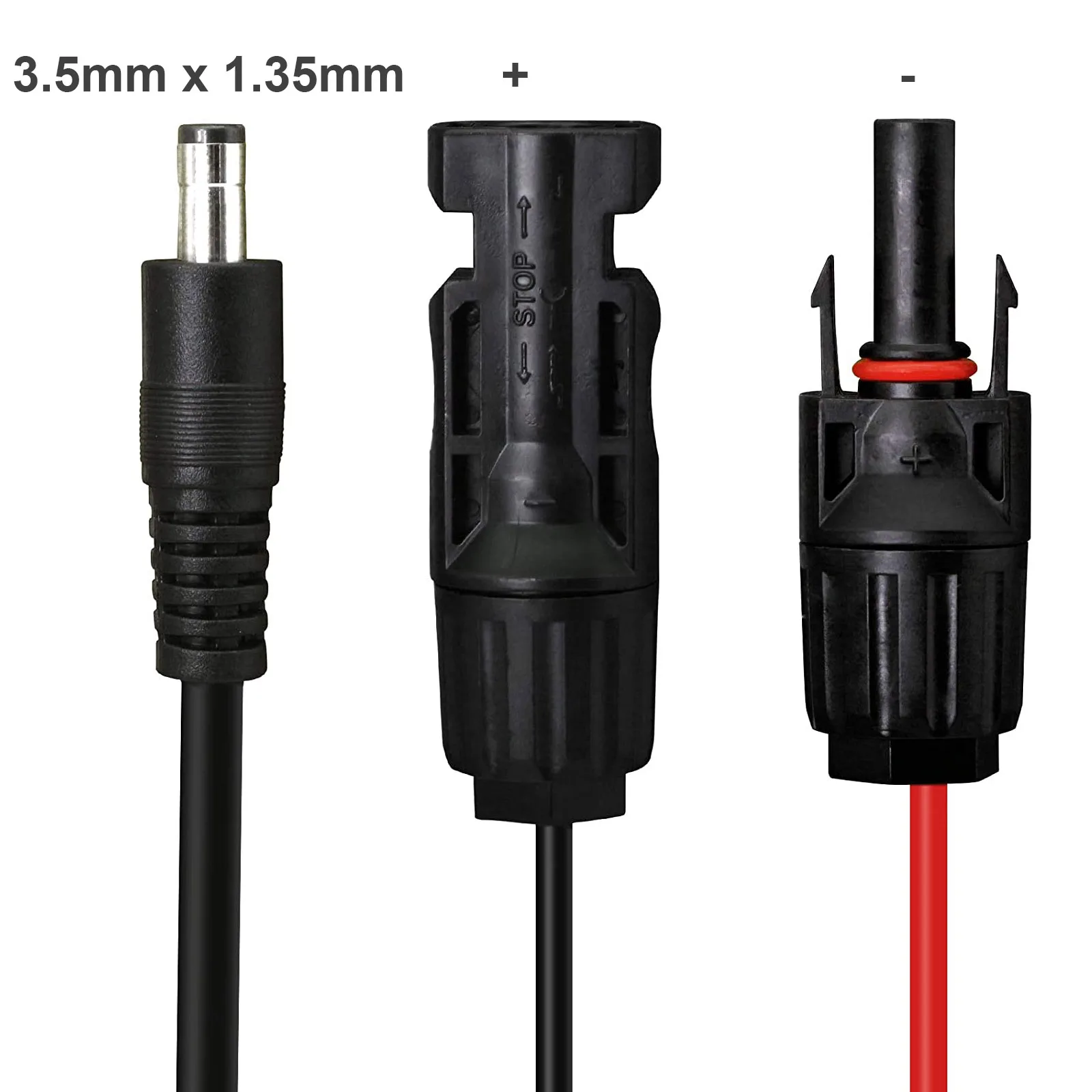 

Solar Panel Portable Generator Extension Cable Connector to DC 3.5mm x 1.35mm Male Solar Adapter Cord 1m